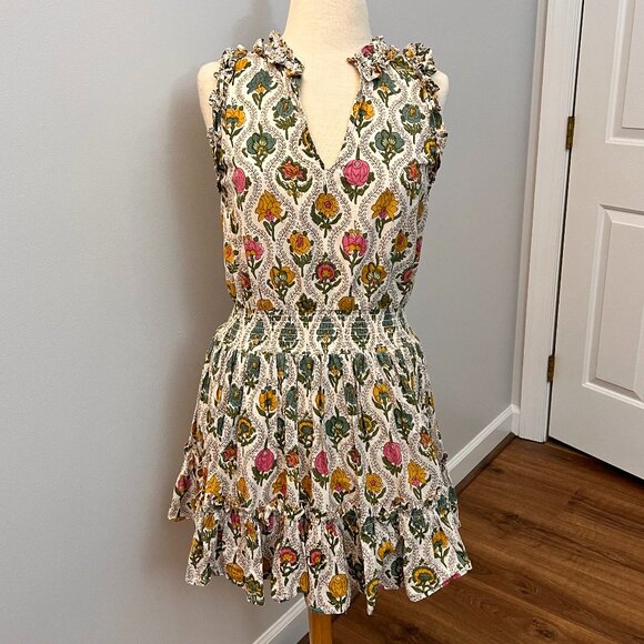 Anna Cate Morgan Dress - Amalfi Floral Print Ruffle Cotton Mini Dress